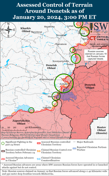 
Войска РФ, вероятно, продвинулись восточнее Купянска: карты боев ISW 