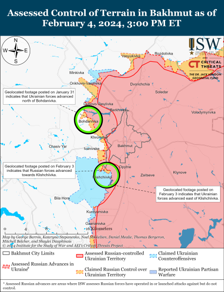 Россияне активизировали атаки в направлении Часового Яра: карты ISW
Россияне активизировали атаки в направлении Часового Яра: карты ISW