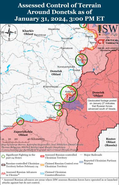ВСУ ведут позиционные бои к юго-западу от Донецка: карты ISW
ВСУ ведут позиционные бои к юго-западу от Донецка: карты ISW