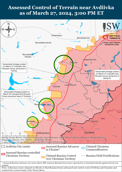 Росіяни намагаються просуватися до Часового Яру: карти ISW
Росіяни намагаються просуватися до Часового Яру: карти ISW