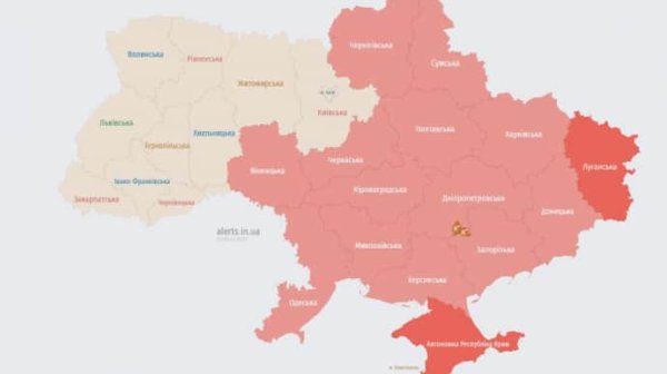 На большей части Украины звучала воздушная тревога На большей части Украины звучала воздушная тревога