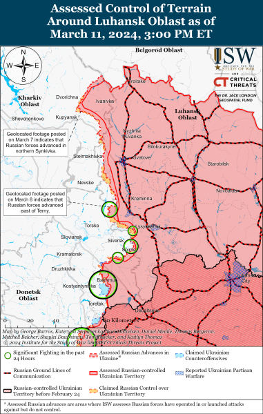 ЗСУ трохи просунулися на північний захід від Бахмута: карти ISW
ЗСУ трохи просунулися на північний захід від Бахмута: карти ISW