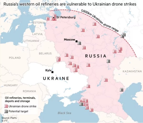 США закликали Україну припинити удари по російських НПЗ, - FT
США закликали Україну припинити удари по російських НПЗ, - FT