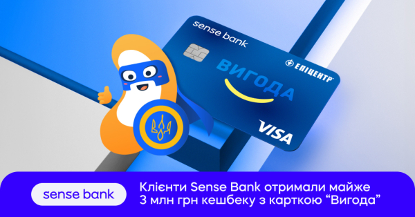 Почти 3 млн грн: сколько кэшбека получили клиенты Sense Bank с картой «Выгода»
Почти 3 млн грн: сколько кэшбека получили клиенты Sense Bank с картой «Выгода»