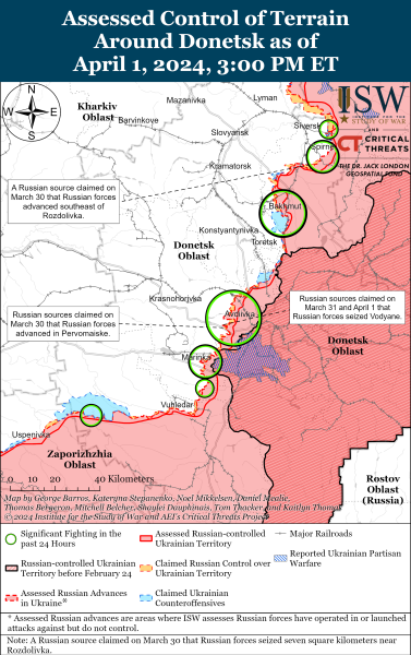 Росіяни наступають під Авдіївкою і на лівому березі в Херсонській області: карти ISW
Росіяни наступають під Авдіївкою і на лівому березі в Херсонській області: карти ISW