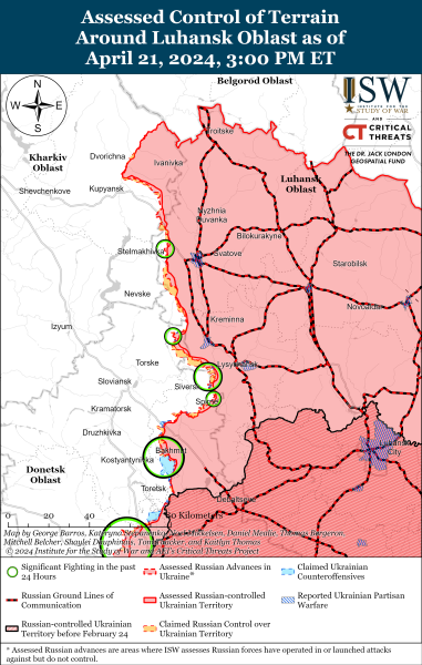 Російське військове командування серйозно ставиться до захоплення Часового Яру: карти ISW
Російське військове командування серйозно ставиться до захоплення Часового Яру: карти ISW