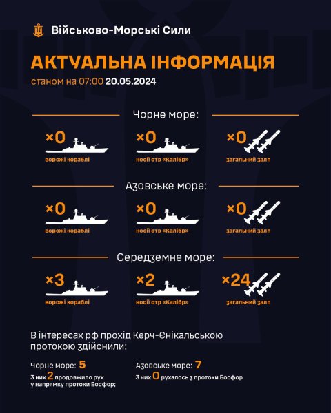 У Середземному морі присутні два носії "Калібрів" загальним залпом до 24 ракет
У Середземному морі присутні два носії "Калібрів" загальним залпом до 24 ракет