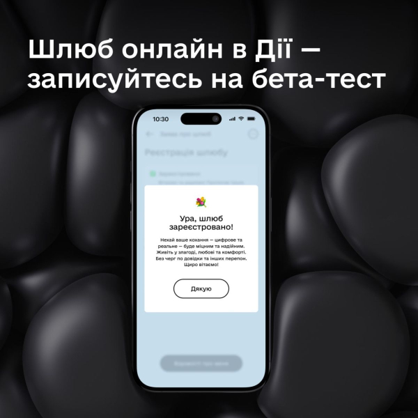Брак онлайн: в «Дии» запустили бета-тест услуги
Брак онлайн: в «Дии» запустили бета-тест услуги