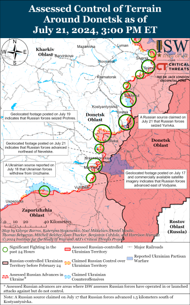 Росіяни просунулися у Донецькій і Луганській областях, у Харківській українці контратакують: карти ISW
Росіяни просунулися у Донецькій і Луганській областях, у Харківській українці контратакують: карти ISW