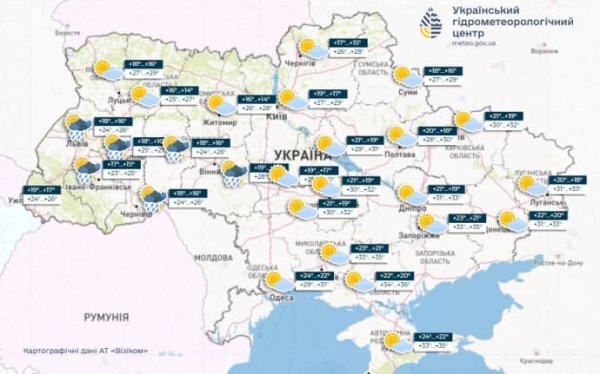 В воскресенье в Украине жара до 36°, на западе дожди В воскресенье в Украине жара до 36°, на западе дожди
