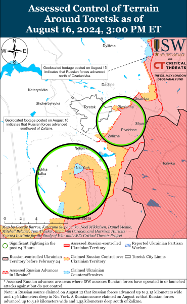 Окупанти просунулися під Часовим Яром, Торецьком та Покровськом: карти ISW
Окупанти просунулися під Часовим Яром, Торецьком та Покровськом: карти ISW