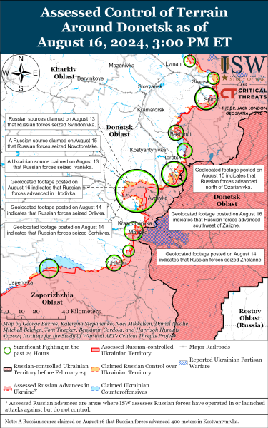 Окупанти просунулися під Часовим Яром, Торецьком та Покровськом: карти ISW
Окупанти просунулися під Часовим Яром, Торецьком та Покровськом: карти ISW