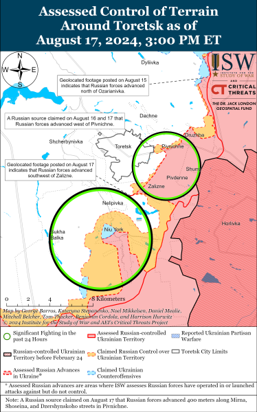 ЗСУ просунулися у Часовому Ярі й відбили ворожі механізовані штурми: карти ISW
ЗСУ просунулися у Часовому Ярі й відбили ворожі механізовані штурми: карти ISW