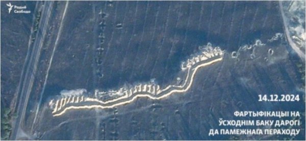Спутник показал новые фортификации, которые возвела Беларусь у границы с Литвой Спутник показал новые фортификации, которые возвела Беларусь у границы с Литвой