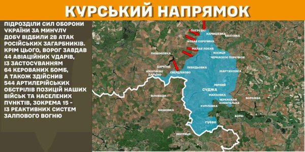 Ворог продовжує тиснути на Покровському і Курському напрямках, — Генштаб
Ворог продовжує тиснути на Покровському і Курському напрямках, — Генштаб