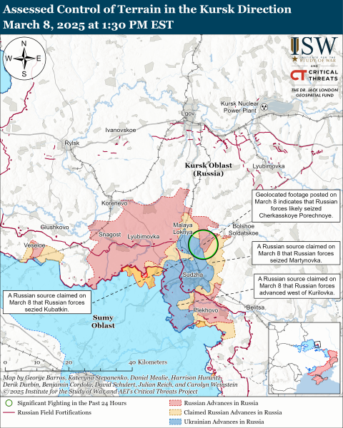 Росіяни намагаються витіснити ЗСУ з Курської області: в ISW розповіли про обстановку
Росіяни намагаються витіснити ЗСУ з Курської області: в ISW розповіли про обстановку