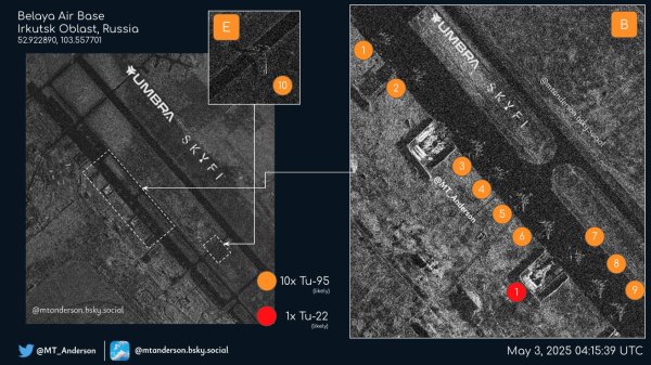 Росія стягує стратегічну авіацію до Сибіру (супутникові знімки)
Росія стягує стратегічну авіацію до Сибіру (супутникові знімки)