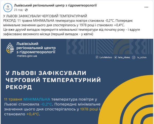 Такого не було з 1978 року: погода у Львові побила історичні рекорди
Такого не було з 1978 року: погода у Львові побила історичні рекорди