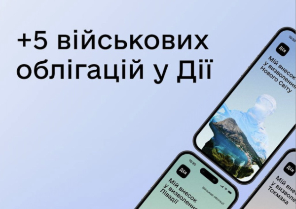 В «Дию» добавили пять новых военных облигаций
В «Дию» добавили пять новых военных облигаций