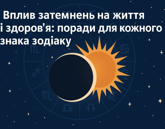 Дізнайтесь, як сонячні та місячні затемнення впливають на здоров’я і життя, та отримайте поради для кожного знака зодіаку, щоб зберегти баланс.